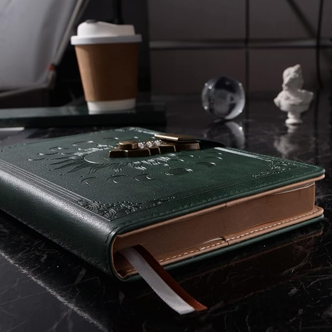 ZXHQ Lock Journal with Pen, A5 240 Pages Diary with Lock, Refillable, Leather - Image 6