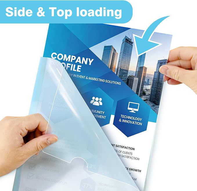 6 Pack Plastic File Folders, Letter Size Clear Project Sleeves - Image 5