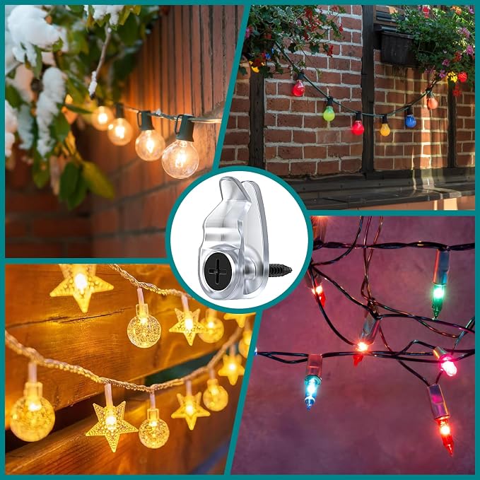 Hooks for Outdoor String Lights Clips, Christmas Light Clips Weatherproof - Image 3