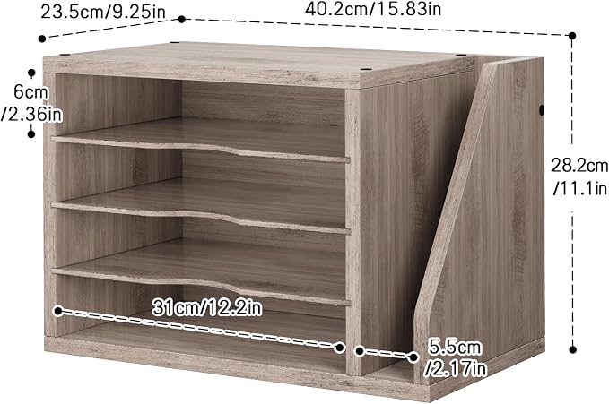 Creso hom Mail Sorter, File Organizer Desktop, Wood Desk Organizer - Image 3