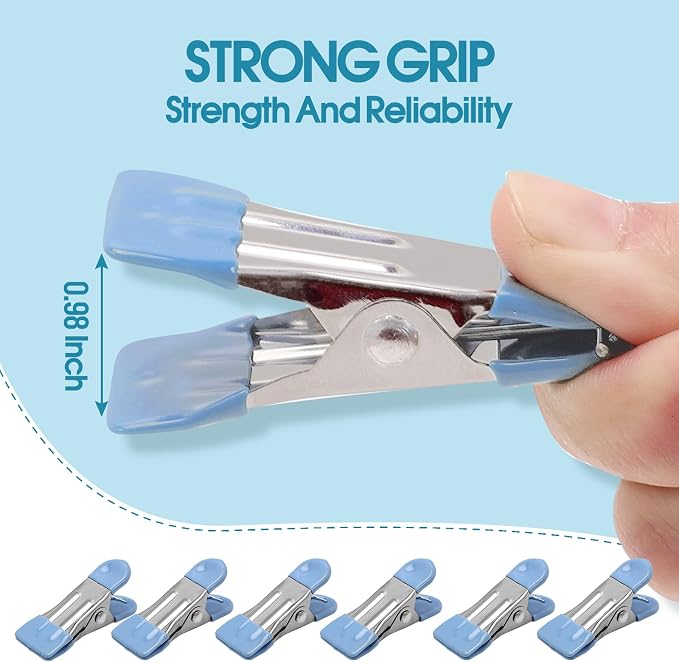 Clothes Pins Heavy Duty, 30 Pack, 2.17 Inch Metal Chip Clips, Bag Clips - Image 3