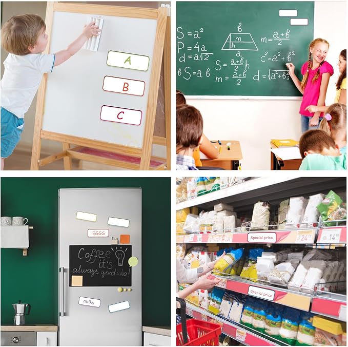 72 Pcs Dry Erase Magnetic Labels, 3.2 × 1.2" Magnetic Name Tags Reusable - Image 7
