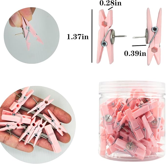 60 Pcs Push Pin Clips Decorative Push Pins - Image 2