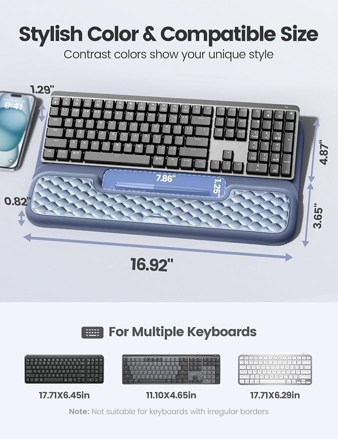 Vaydeer Wrist Rest with Keyboard Stand, Computer Wrist Support Pad, Ergonomic - Image 7
