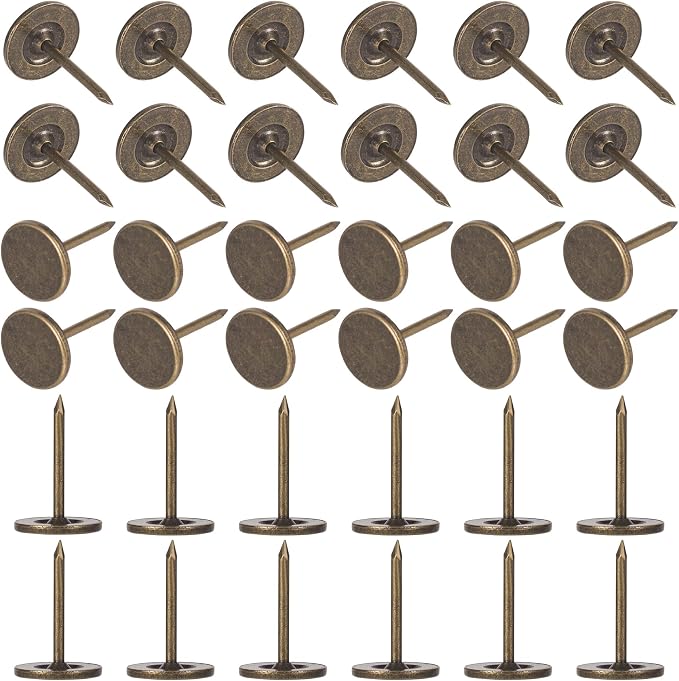 HINZIC 100pcs Flat Head Thumb Tacks, Heavy Duty Metal Push Pins Thumb Tacks by HINZIC