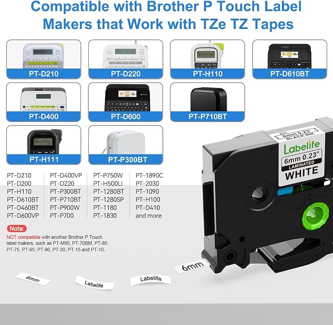 Labelife 6mm Label Tape TZe-211 Replacement - Image 3