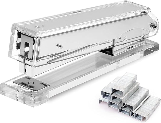 OfficeGoods Acrylic Stapler – Aesthetic & Durable Silver Desk Staple by OfficeGoods