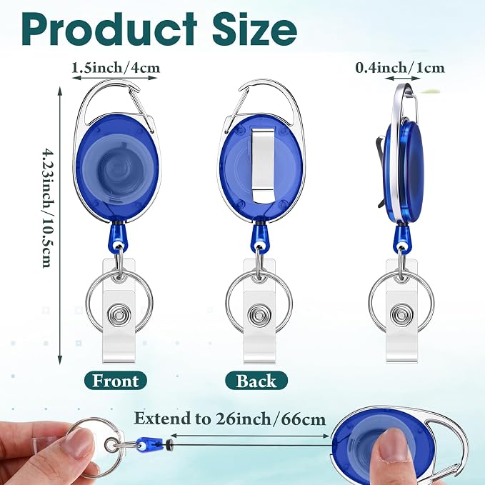 Honoson 30 Pcs Heavy Duty Retractable Badge Reels Batch ID Badge Holder - Image 2