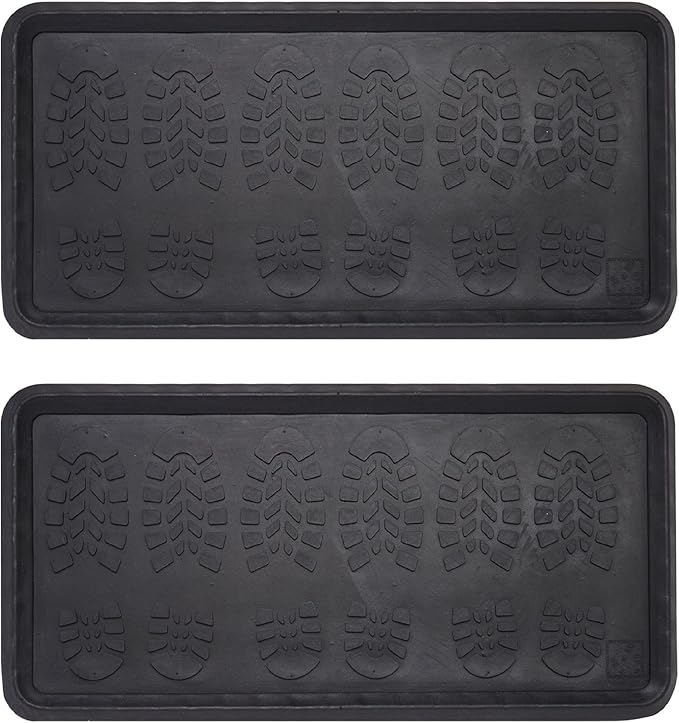 Envelor Rubber Boot Tray for Entryway Indoor Shoe Trays for Mudroom Wet Shoe by Envelor