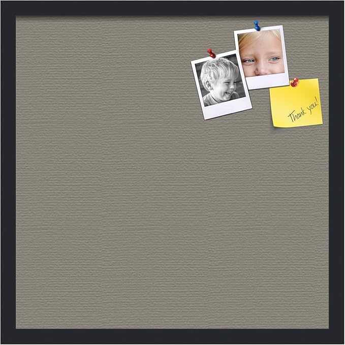 PinPix 20x20 Inch Cork Bulletin Board. This Decorative Framed Pin Board Comes with Pewter Design and a Satin Black Frame. Ideal for Home Office Decor or Message Board (PinPix-1812)-DeskLoop Office