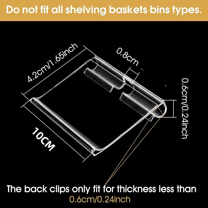 50pcs Labels for Storage Bins Plastic Label Clip, Basket Labels Clip On Wire - Image 2