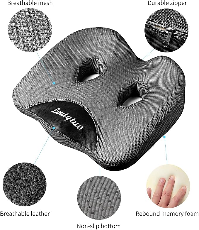 LOUTYTUO Seat Cushion Pillow, 100% Memory Foam and Washable Cover, - Image 5
