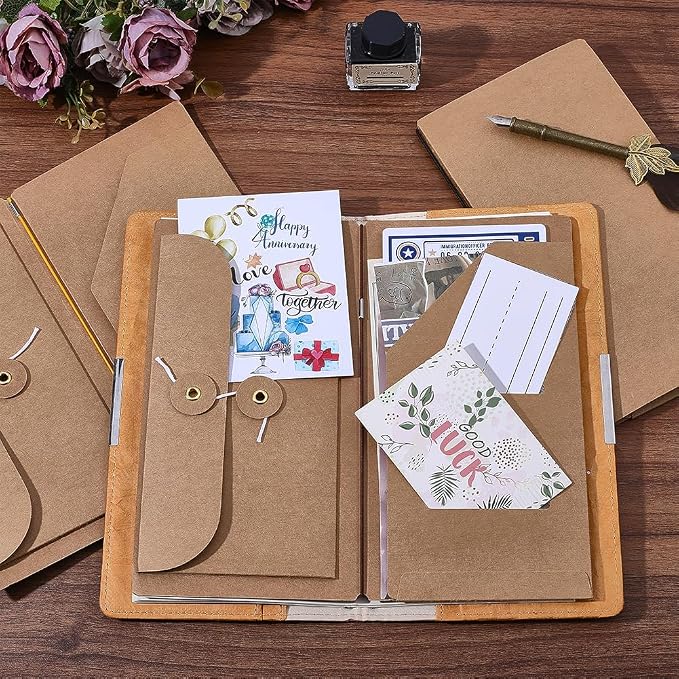 CRASPIRE 3Pcs Kraft Paper Pocket - Image 3