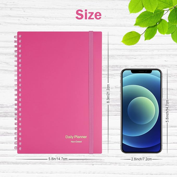 Daily Planner Undated, Asten To Do List Notebook Hourly Schedules Spiral - Image 3