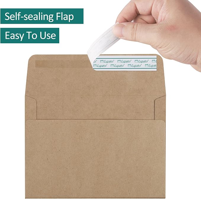 Eupako 5x7 Envelopes Self Seal 250 Pack, Kraft Paper Envelope - Image 3