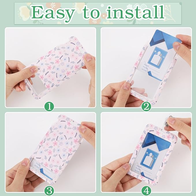 3 Set Floral Pattern ID Badge Holder - Image 4