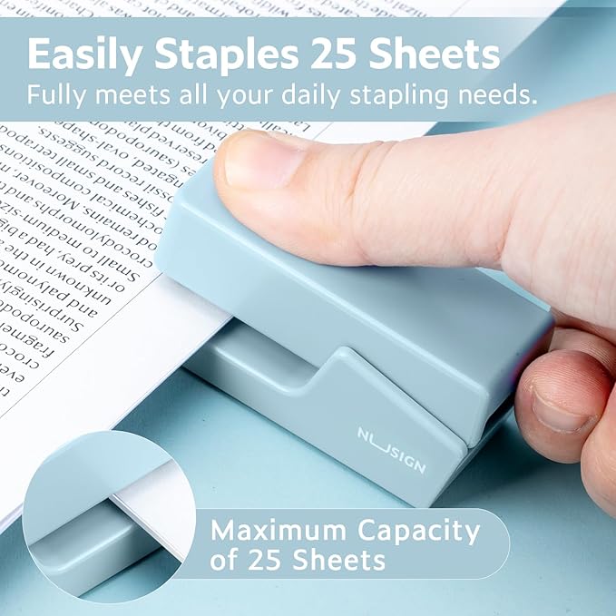 NUSIGN Mini Stapler with 830 Staples, Small Cute Desk Staplers, 25 Sheet - Image 2