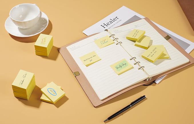 Mini Sticky Notes 1.5x2 in, 36 Pad Yellow Strong Adhesive Post, Suitable - Image 7