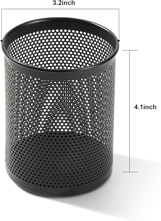 Comix Pen Holder Desk Organizer, Wire Mesh Pencil Cup with Foam Pad and Non-Slip Bottom Office Supplies Desk Accessories for Home Office School, 2 Packs-DeskLoop Office