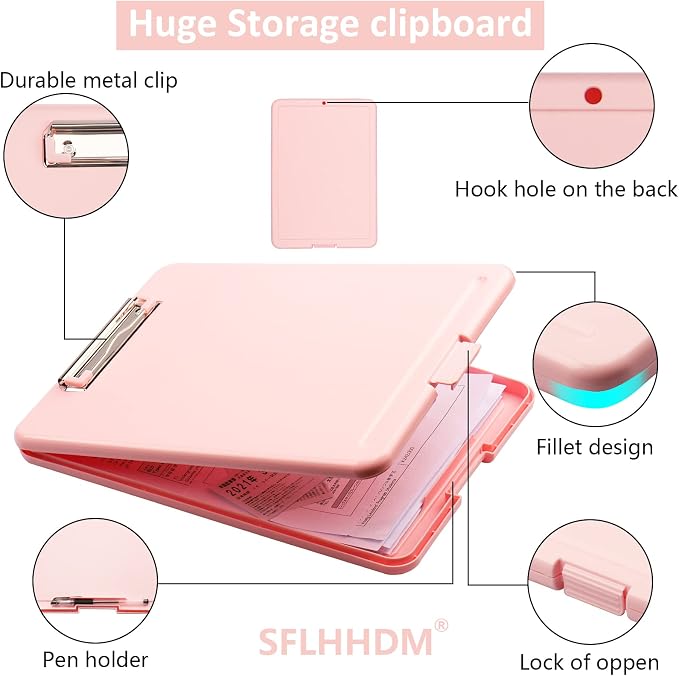 Clipboard with Storage, Storage Clipboard with Clip, Clipboards Foldable - Image 5