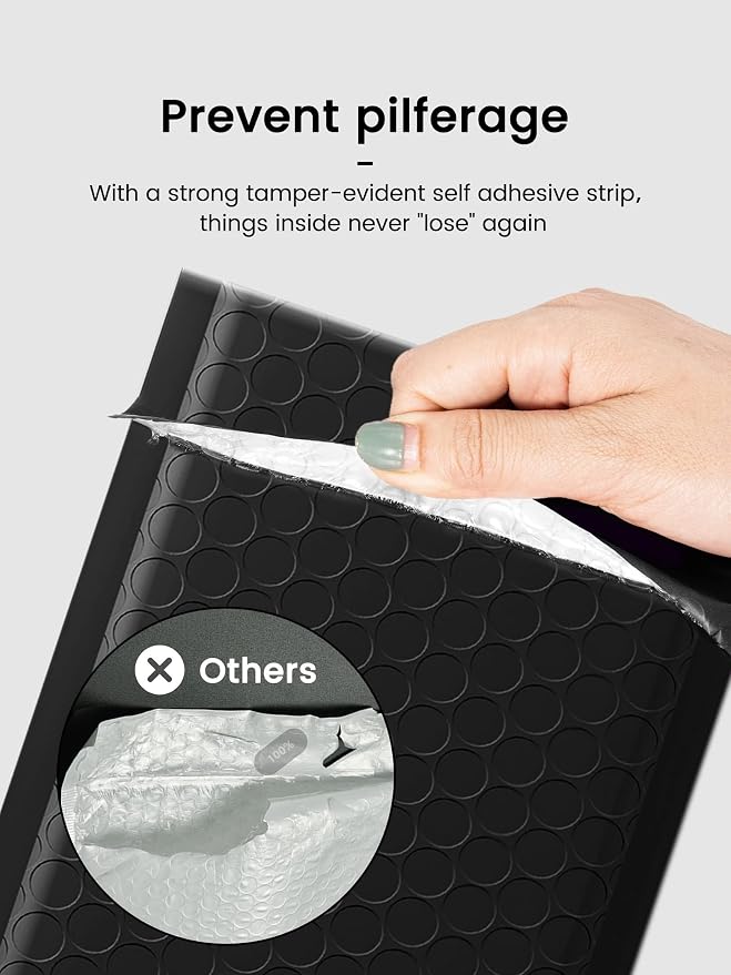 GSSUSA Black Bubble Mailers 4x7 Small Padded Envelopes 4000 Pack, Strong - Image 8