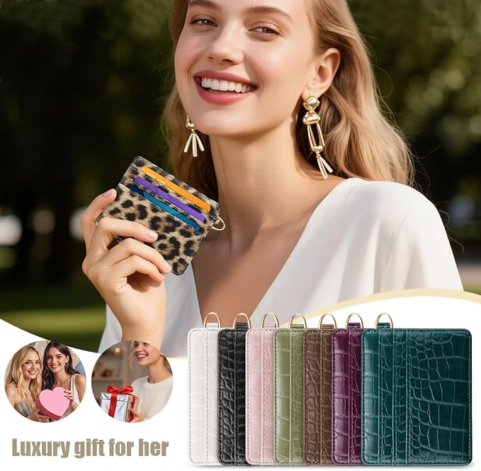 Slim Credit Card Holder Cheetah Print Wallet Women Thin Wallets RFID Blocking - Image 7