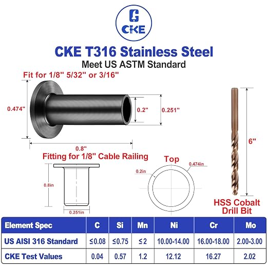 CKE 50 Pack T316 Stainless Steel Black Protector Sleeves - Image 3