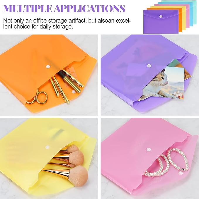 Plastic Envelopes 10 Pack Clear Document Folders，Plastic Envelopes - Image 3