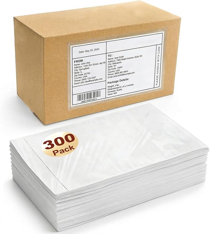 Nicunom 300 Pcs Packing List Envelopes 6''x10'', Adhesive Shipping Sleeves by Nicunom