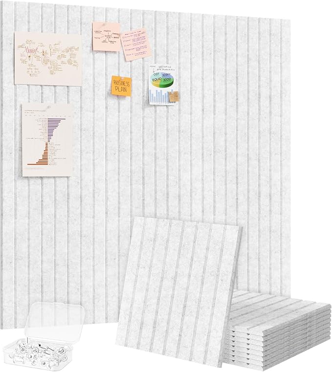 Lifewit Felt Slatted Bulletin Board, 9 Pack Self-Adhesive Panel, Cork Board by Lifewit