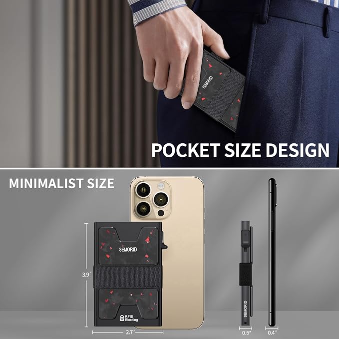 SEMORID Slim Wallet for Men, Minimalist RFID Blocking Mens Card Wallet - Image 5