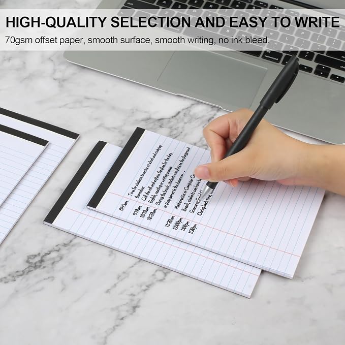 Utron 6 PCS Small Legal Pads 5x8 White, Narrow Ruled Small Note Pads 5x8 - Image 5