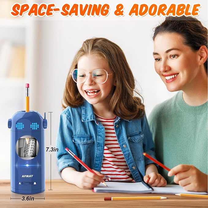 AFMAT Electric Pencil Sharpener, Fully Automatic Colored Pencil Sharpener - Image 6