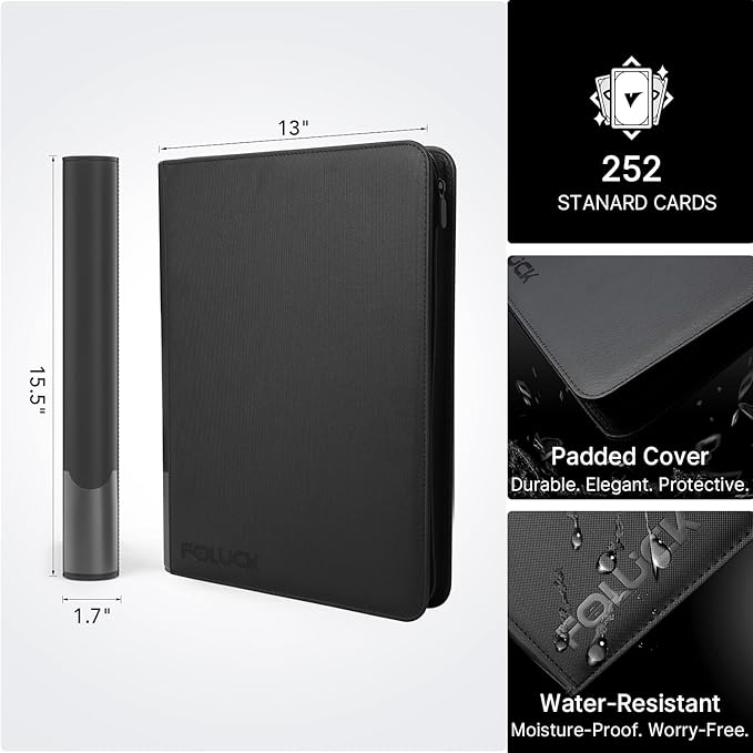 Foluck 9 Pocket Top Loader Binder Trading Card Binder Holds 252 Toploaders | - Image 2