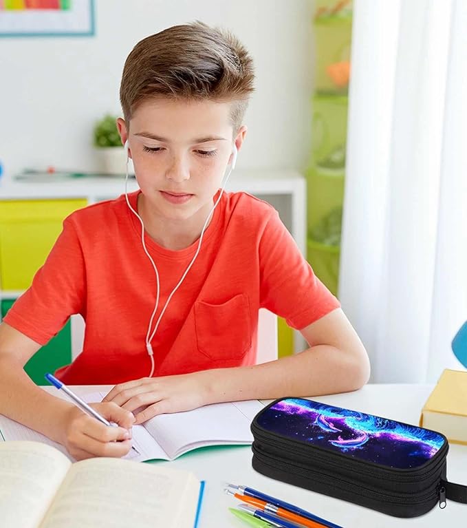 AnySmic Dolphin Pencil Case for Boys Girls, Large Durable Pencil Pouch for Kids - Image 5