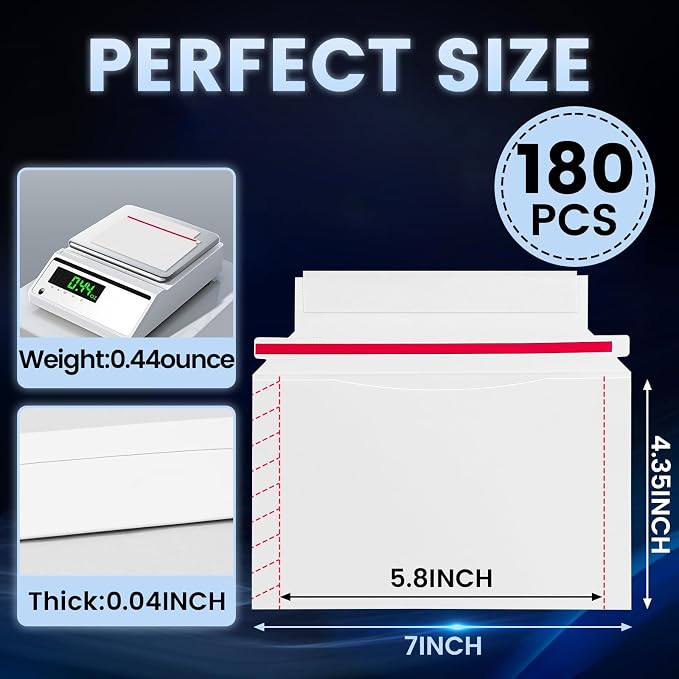 180 Pack Mailer Trading Card Envelopes，7" x 4.35" Trading Card Mailers - Image 4