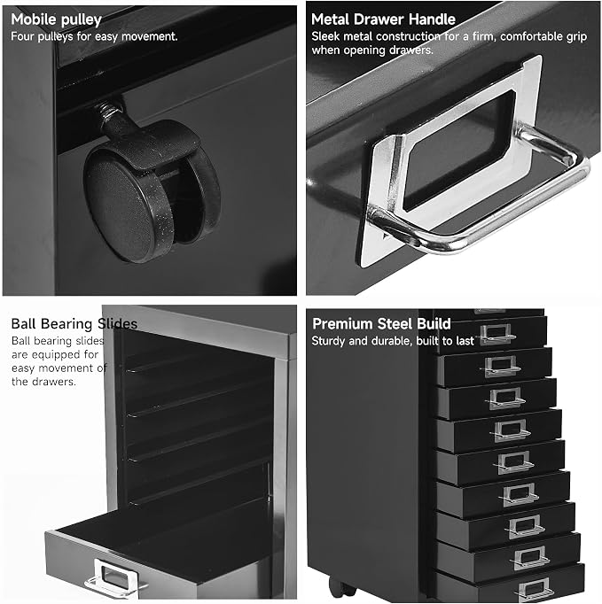 File Cabinet Mini 10 Tier Metal File Organizer Document Organizer - Image 3