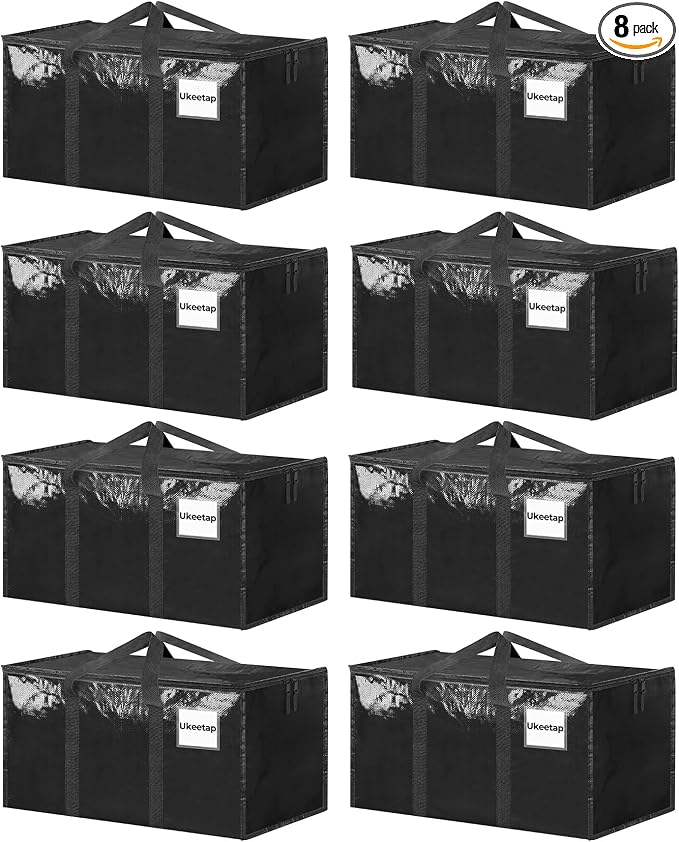 8 Pack Extra Large Heavy Duty Moving Bags, Reinforced Handles & Heavy-Duty by ukeetap