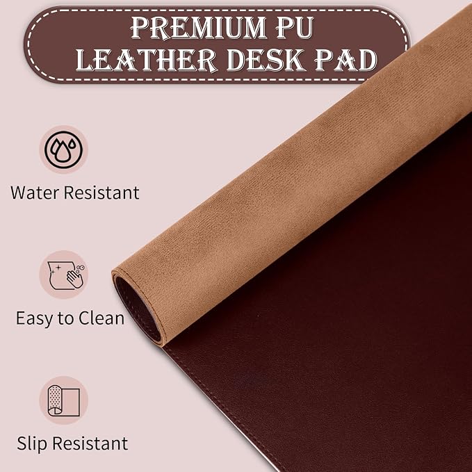 Large PU Leather Desk Pad, 47.2" x 17" Non-Slip Mat - Image 4