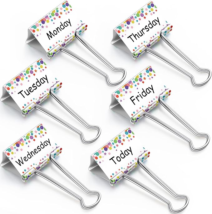 Tenare 6 Pieces Teacher Essentials Large Binder Clips 2 Inches Teacher Binder by Tenare