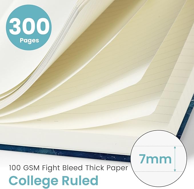 Lined Spiral Notebook Journal for Work, 300 Pages Thick B5 (7.1"x10") College Ruled Journal for Women & Writing, Hardcover Notebook for Note Taking, Perfect for Office Home School Supplies, Sunset-DeskLoop Office