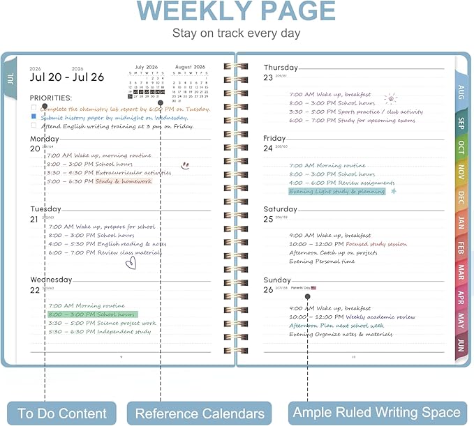 Planner 2026-2027, Weekly and Monthly Academic Planner, July 2026 - Image 2