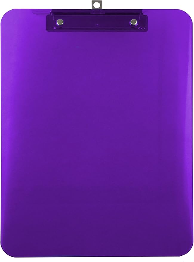 Trade Quest Plastic Clipboard Transparent Color Letter Size Low Profile Clip - Image 4