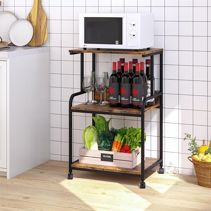 Arbuxzuy Printer Stand with Storage Shelf, 3 Tier Printer Cart with Wheels - Image 6