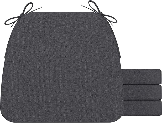 AAAAAcessories D-Shaped Chair Cushions, Machine-Washable Cover, Dark Grey by AAAAAcessories