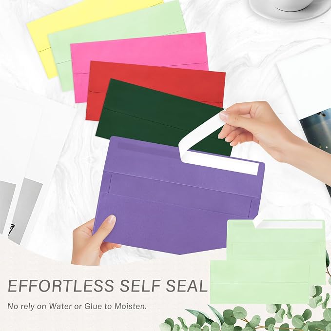200 Pack #10 Business Envelopes, Self Seal Standard Light Green Envelopes - Image 5