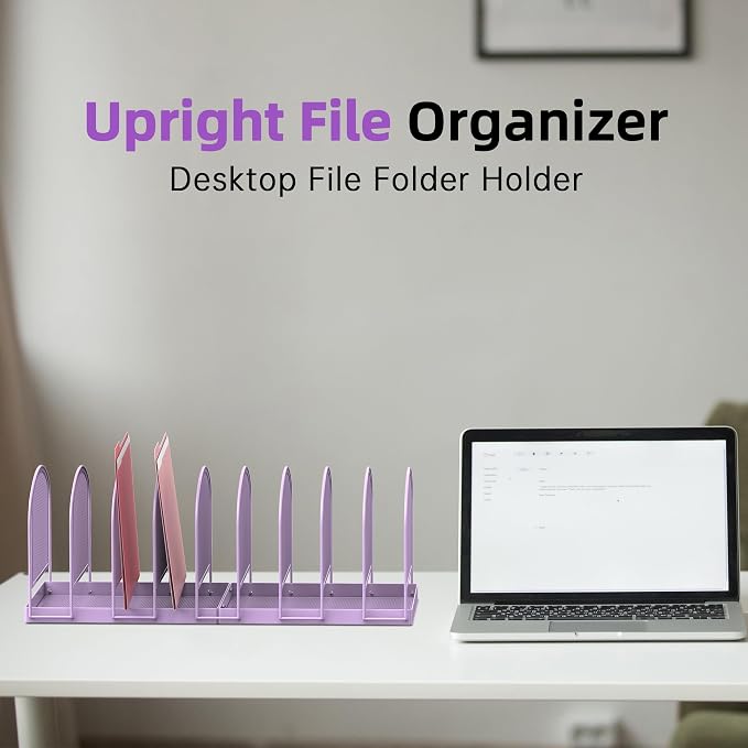 SUPEASY File Organizer 9-Section Mesh Desk Organizer, Upright File Organizer - Image 5