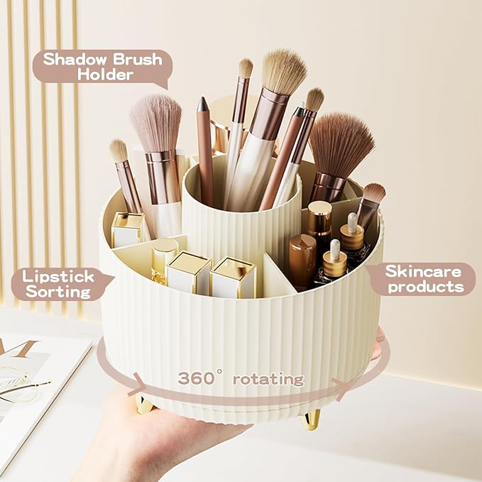 fanado 360° Rotate Makeup Brush Holder Organizer, Makeup Organizers Countertop - Image 2