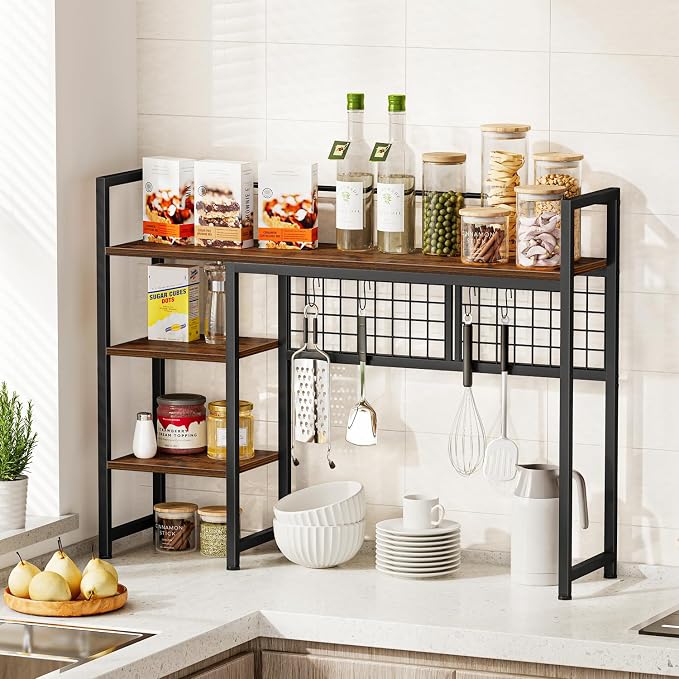 Snughome Desk Shelf, 38.6" Desktop Organizer Shelf, Desk Hutch - Image 6