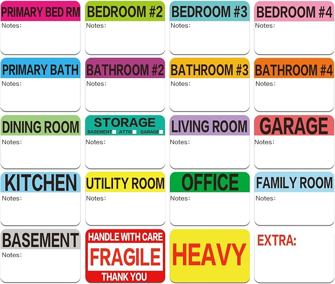 600 Count 3 x 2 Large Home Moving Packing Box Labels by Lrogoe